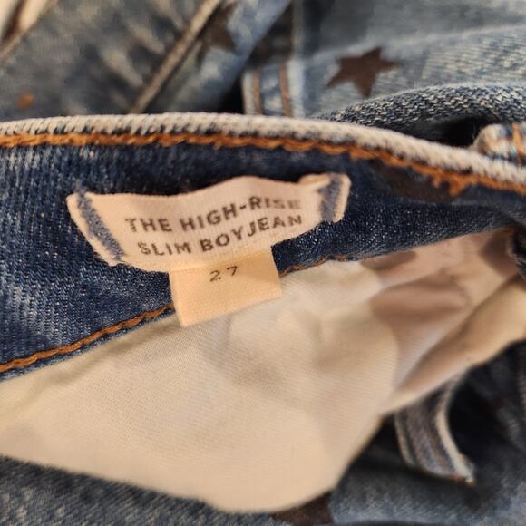 Madewell High-Rise Slim BoyJean 27 Star Print Celestial Art Denim Edgy Arty - Picture 3 of 5